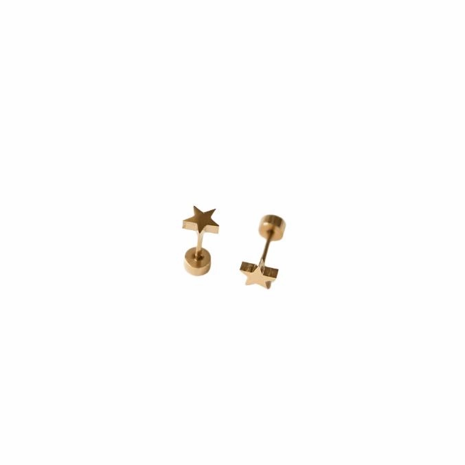 Star Earrings - 18K Gold Plated, Hypoallergenic