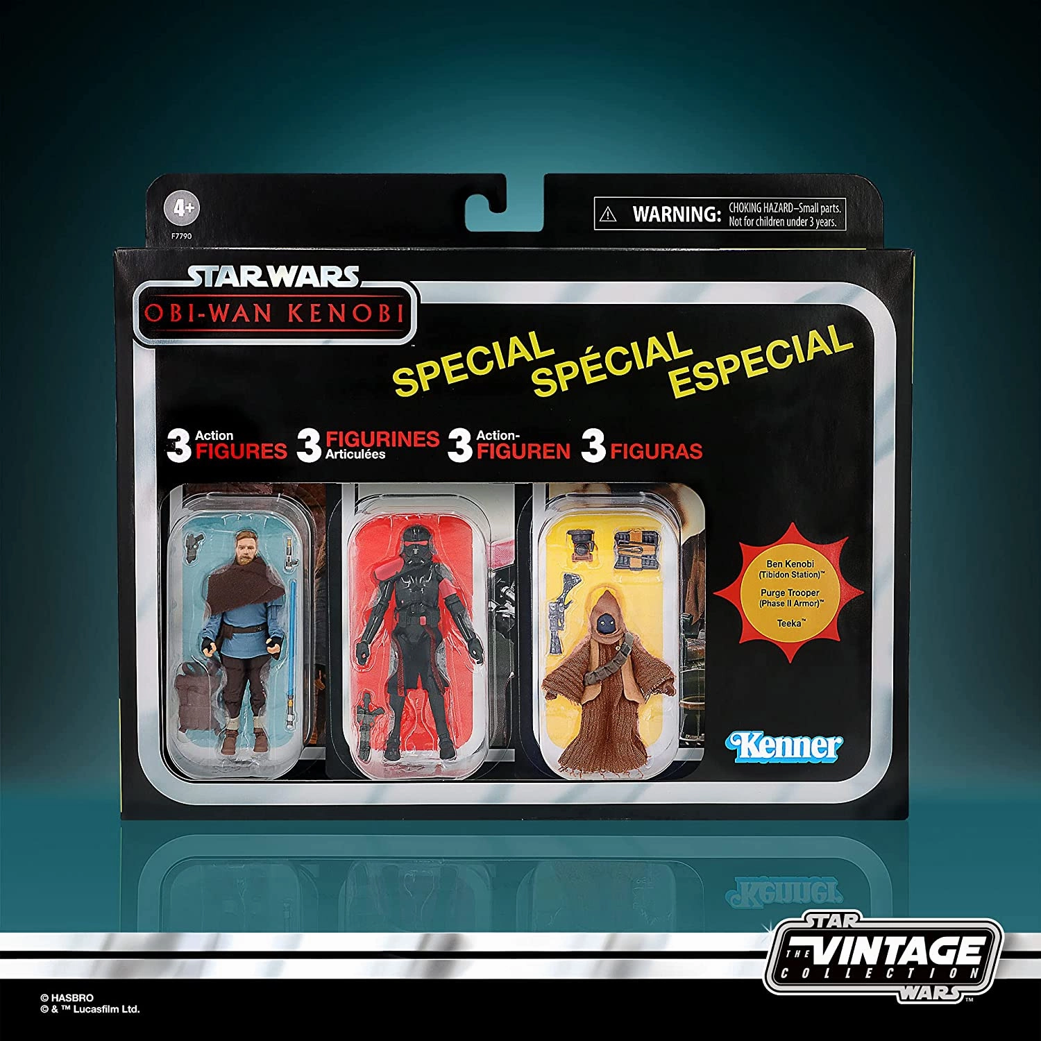 Star Wars The Vintage Collection Obi Wan Kenobi 3-Pack Ben Kenobi (Tibidon Station), Purge Trooper Phase II Armor, Teeka Exclusive Action Figure