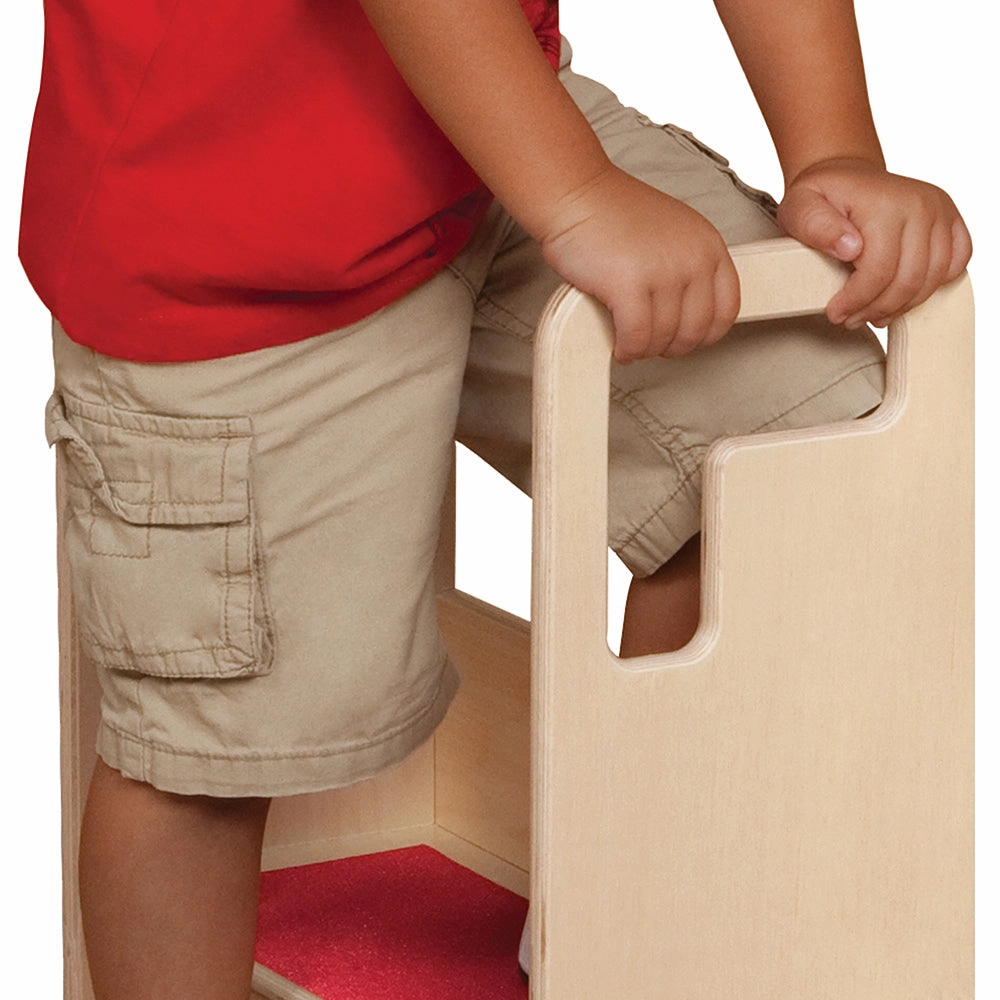 Step-Up-N-Wash Hardwood Step Stool | Slip-Resistant Design