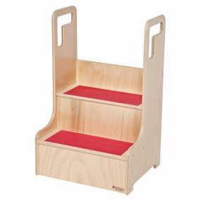 Step-Up-N-Wash Hardwood Step Stool | Slip-Resistant Design