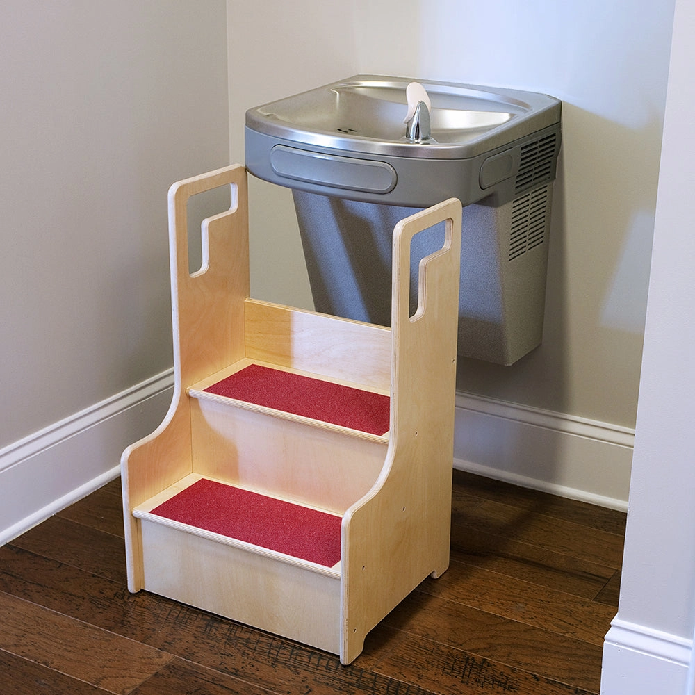 Step-Up-N-Wash Hardwood Step Stool | Slip-Resistant Design