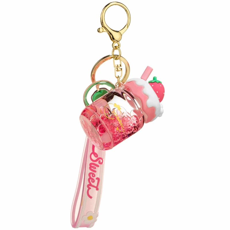 Sweet Strawberry Boba Sensory Keychain