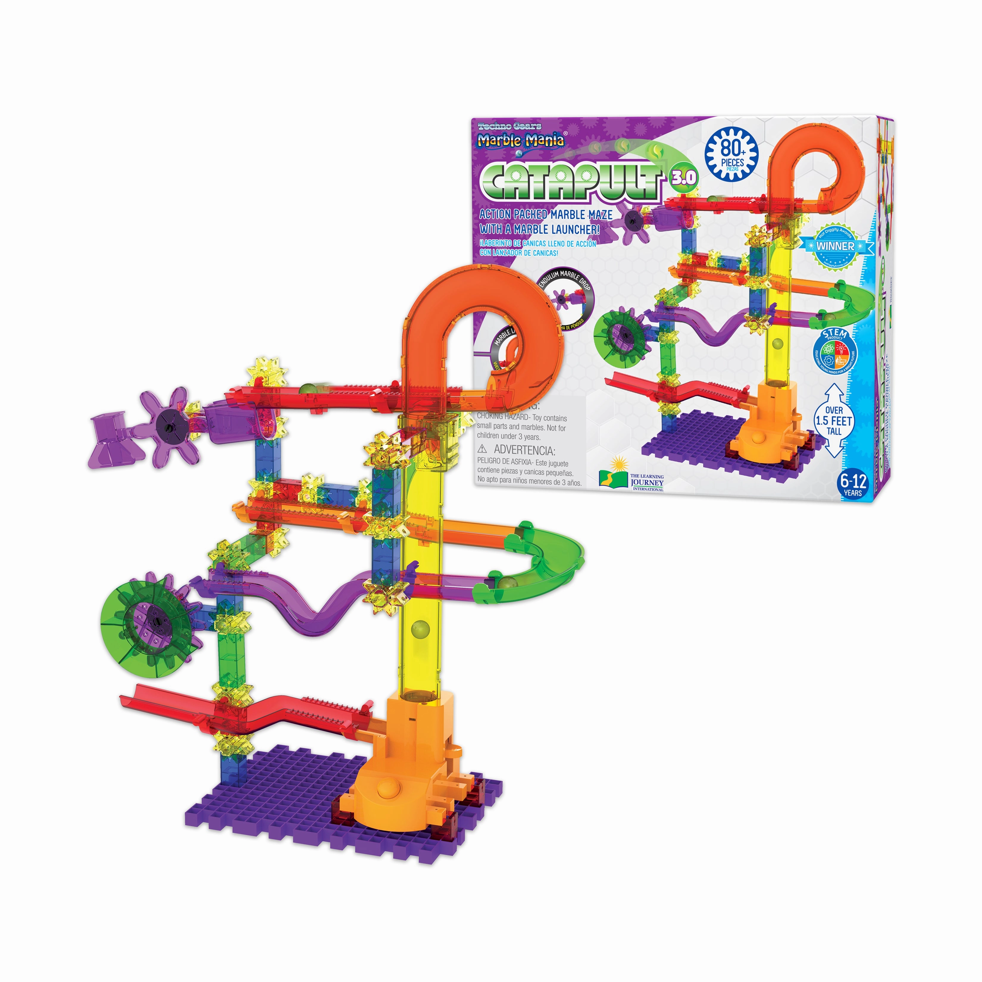 Techno Gears Marble Mania Catapult 3.0 - 80  Piece Marble Maze Set