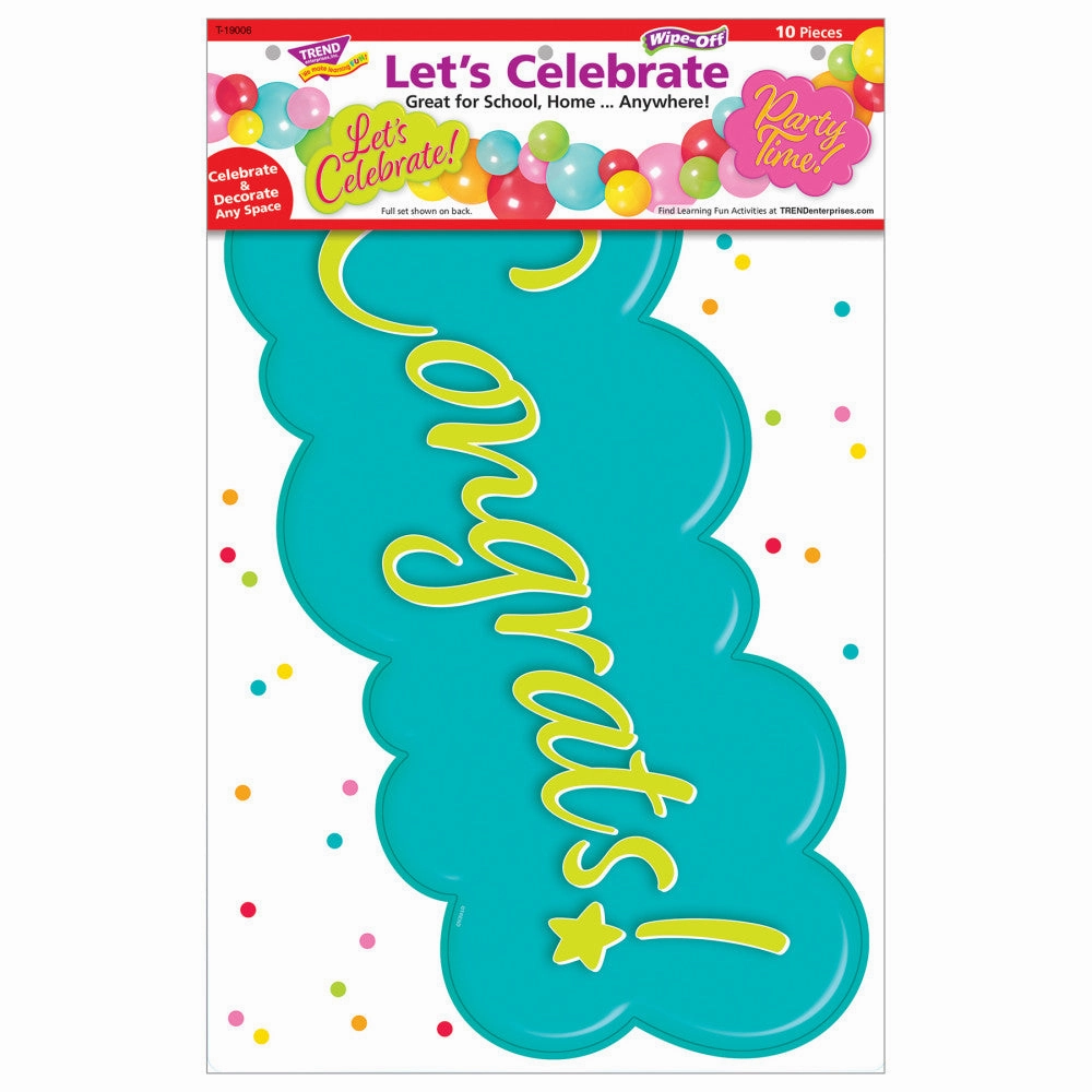 TREND Celebrate Learning Decorative Set, 10-Piece Dry-Erase Kit