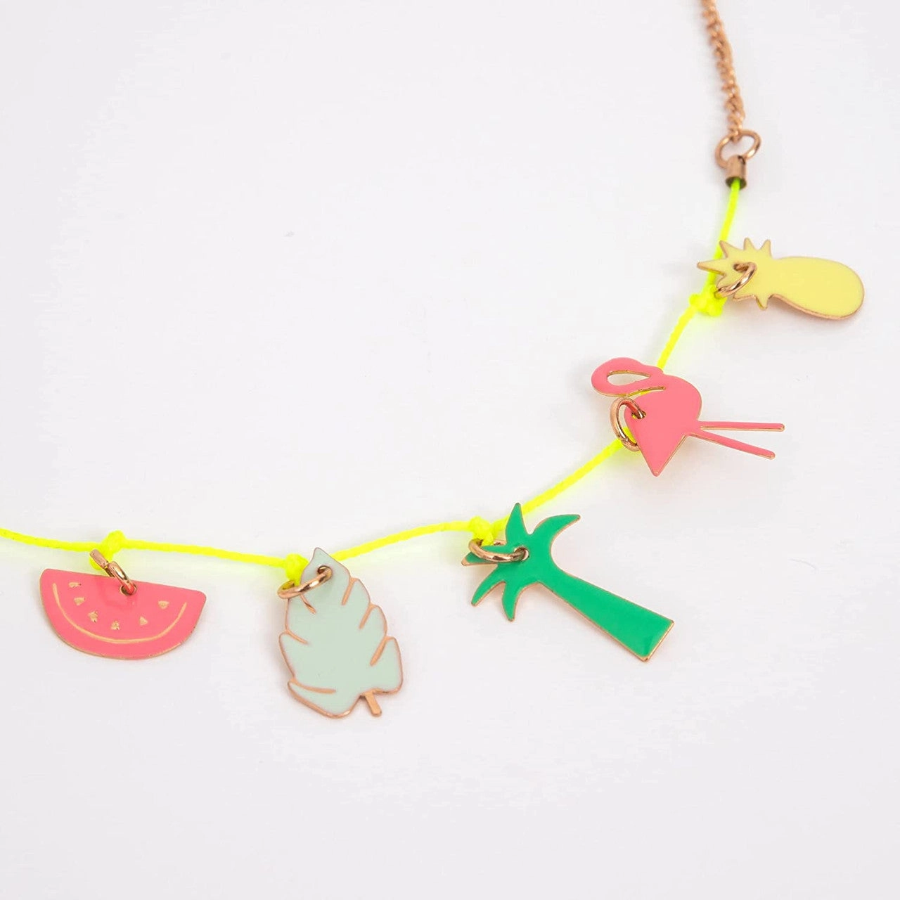 Tropical Enamel Charm Necklace