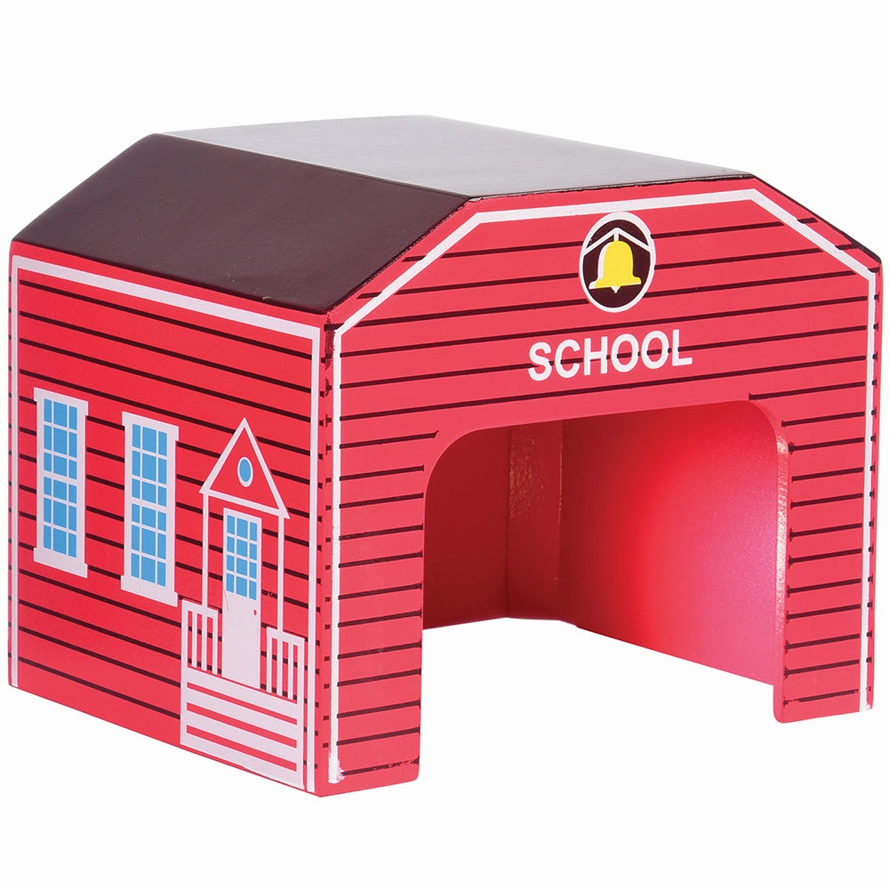 Wooden Community Buildings & Helicopter Set | 9-Piece Unit Blocks Play Set