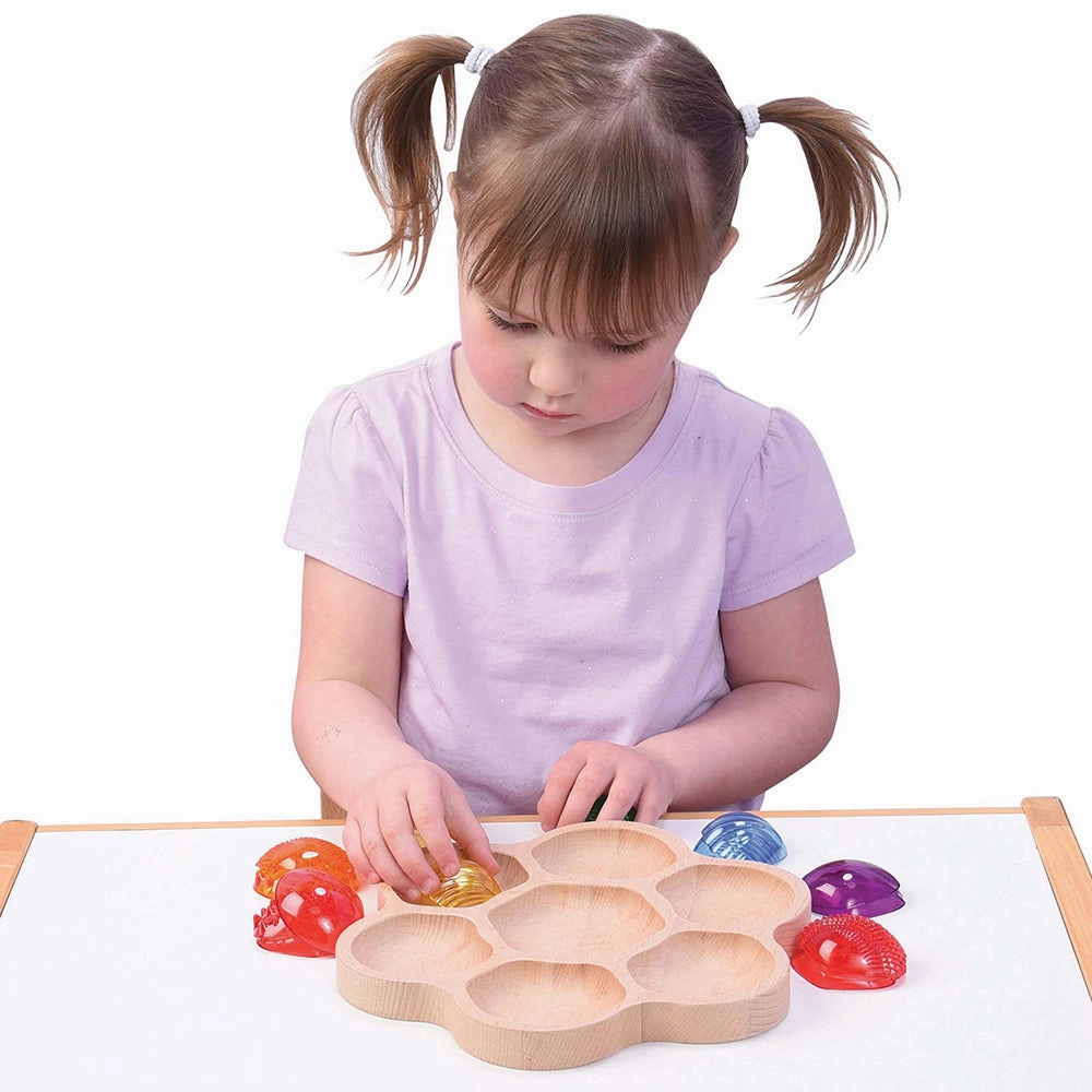Wooden Flower Sorting Tray | Eco-Friendly Math & Loose Parts Play Tool