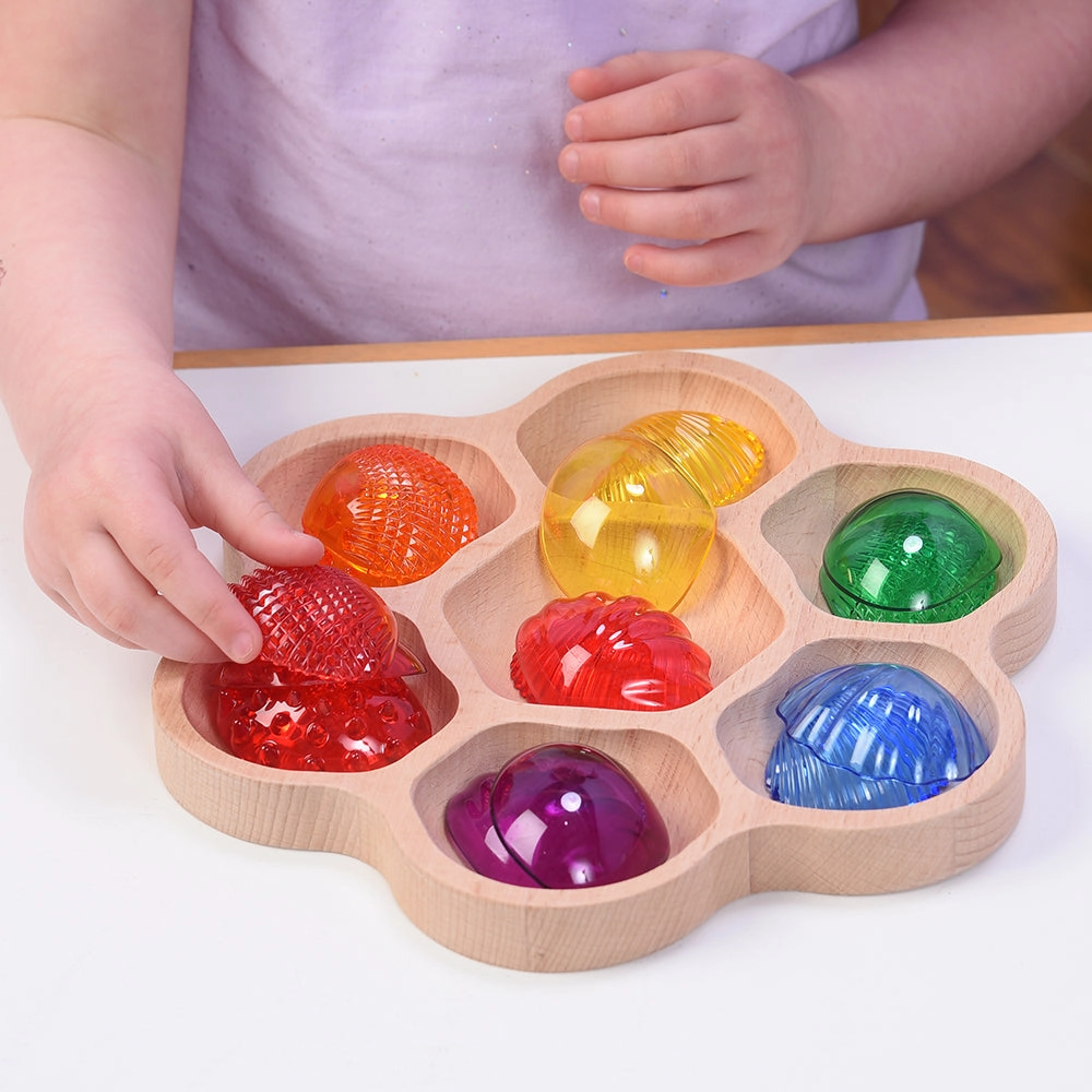 Wooden Flower Sorting Tray | Eco-Friendly Math & Loose Parts Play Tool