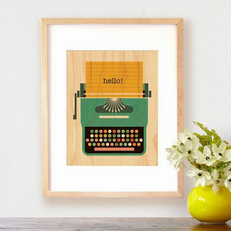 Wooden Print Typewriter