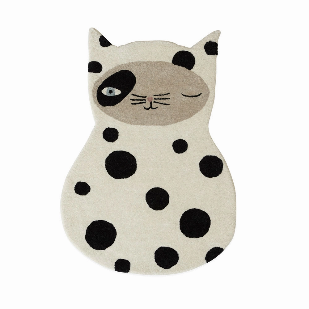 Zorro Cat Rug - Offwhite / Anthracite
